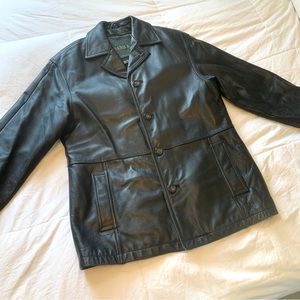 Danier Black Leather Jacket with Zippered Vest